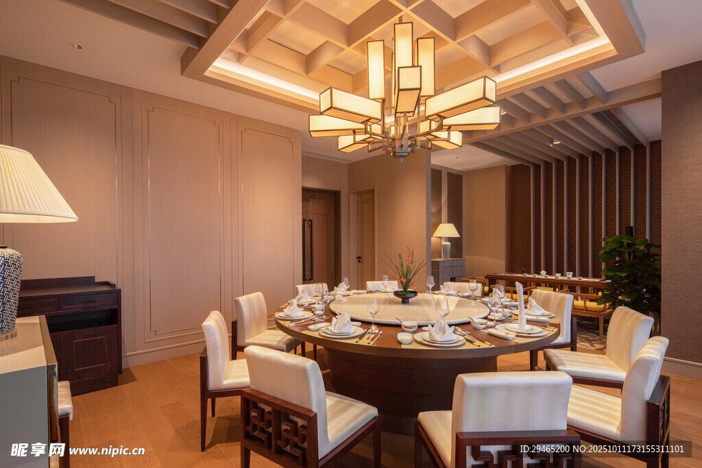 豪华中式餐厅室内布置