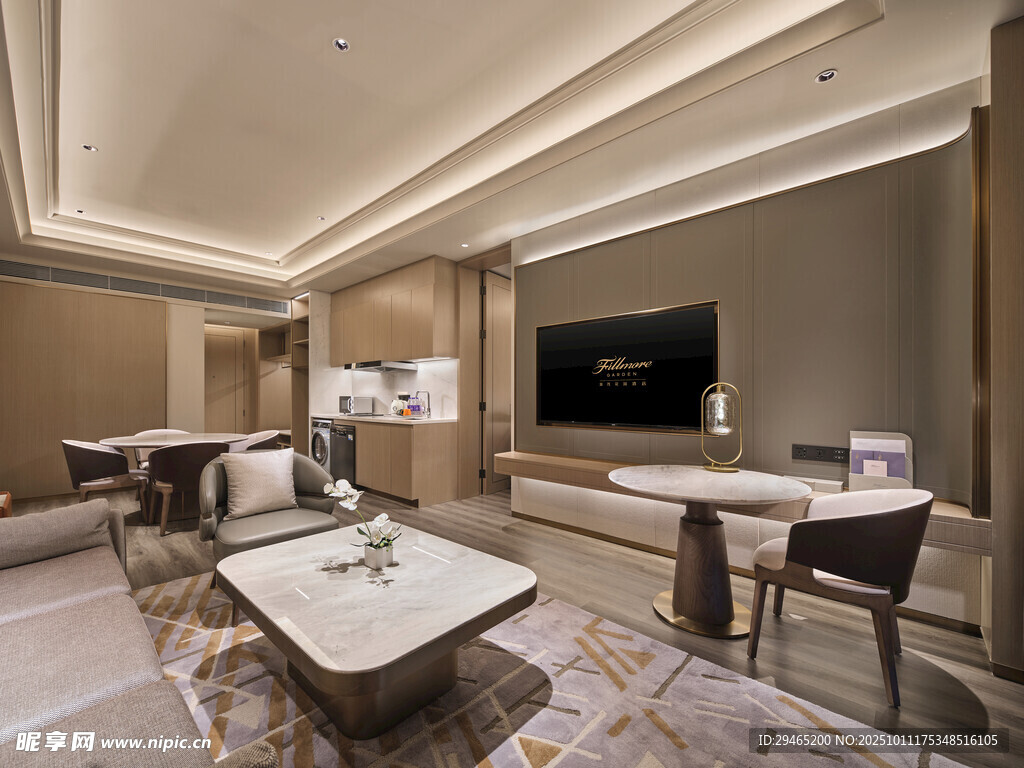 现代豪华客厅室内场景展示