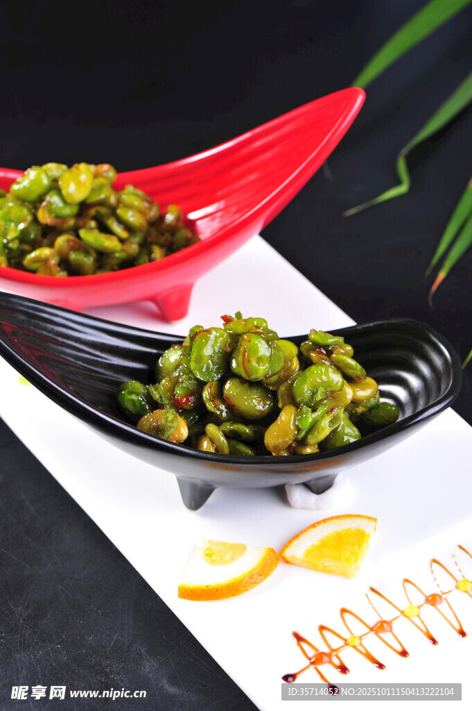 美味蚕豆摆盘精致