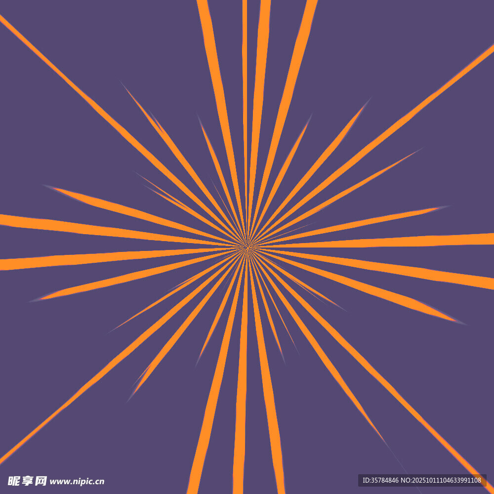 紫色背景放射状橙色线条图案