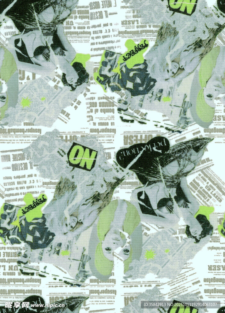 抽象报纸风图案设计