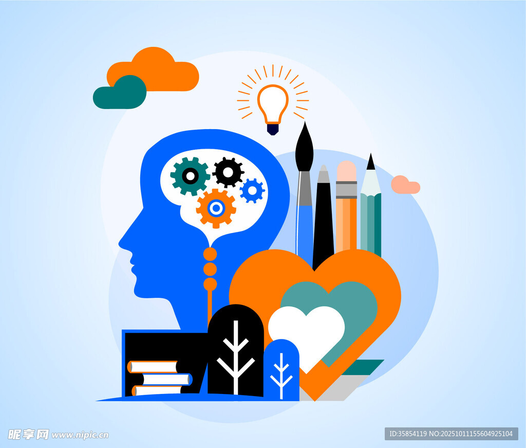 创意大脑插图
