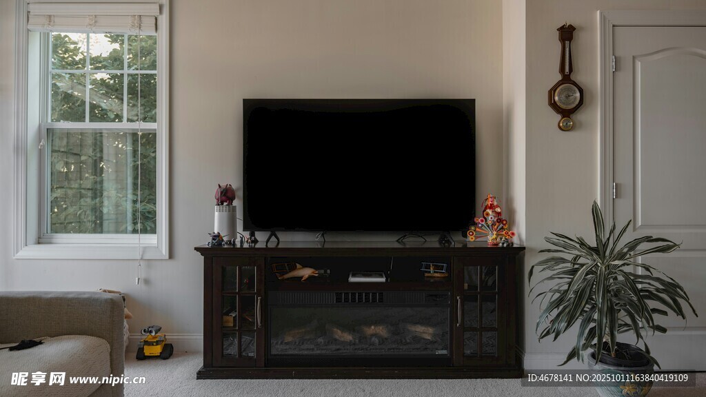 现代简约风客厅电视柜一角