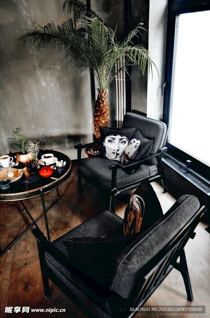 现代风室内休闲角落布置