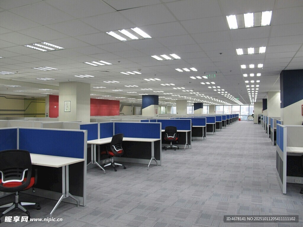 现代开放式办公区域场景