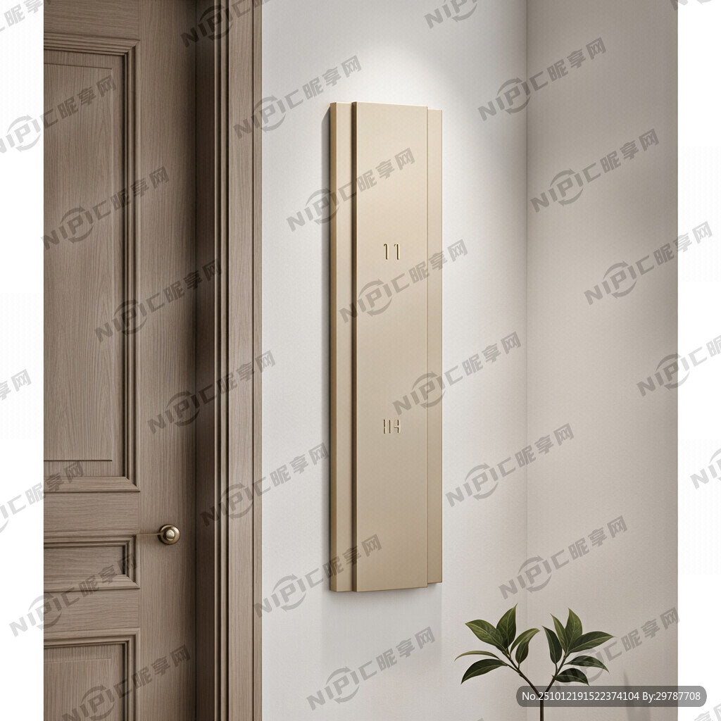 高端门牌 大气 简约 竖向的