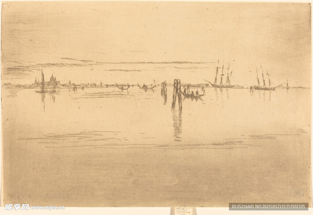 简约线条勾勒的静谧水域