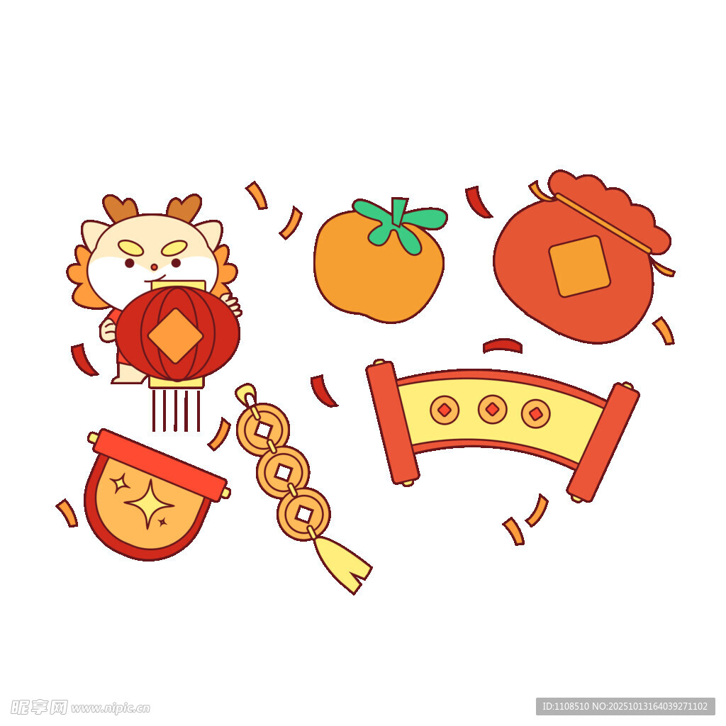 喜庆春节元素插画