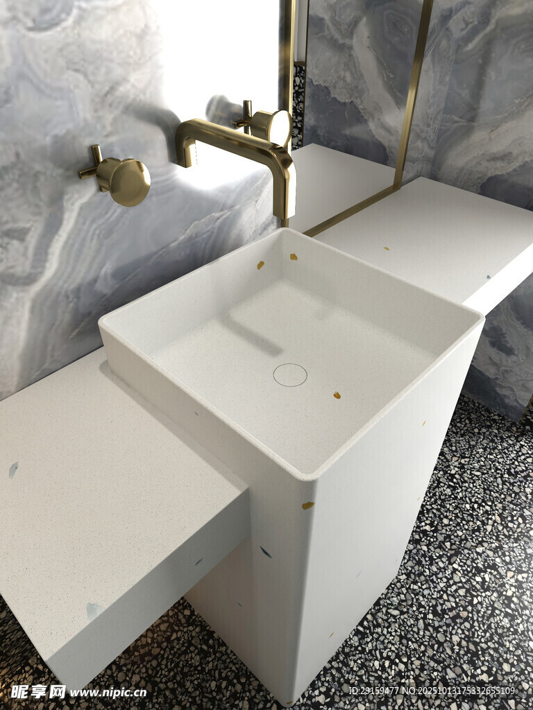 现代简约白色洗手盆设计