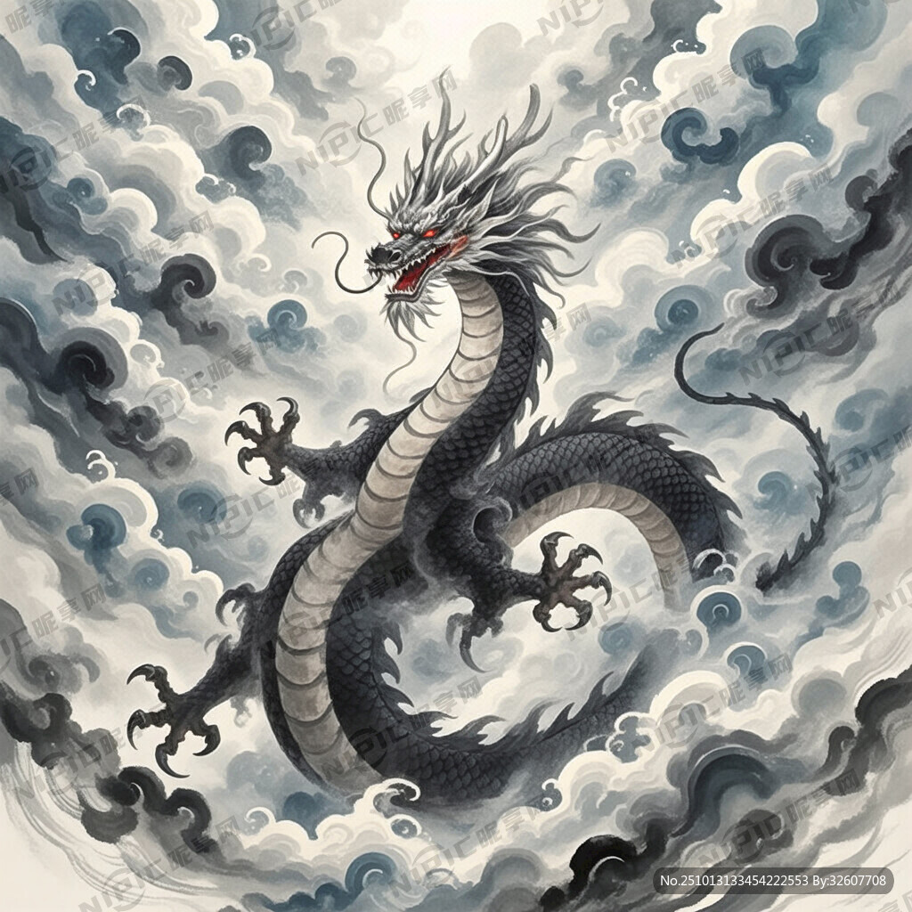 翻涌的云雾间 高昂的头颅望天