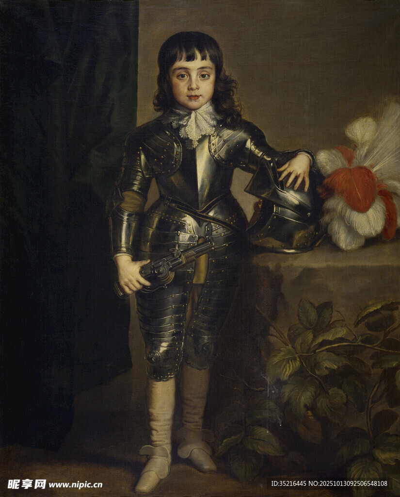 古典装扮孩童肖像画