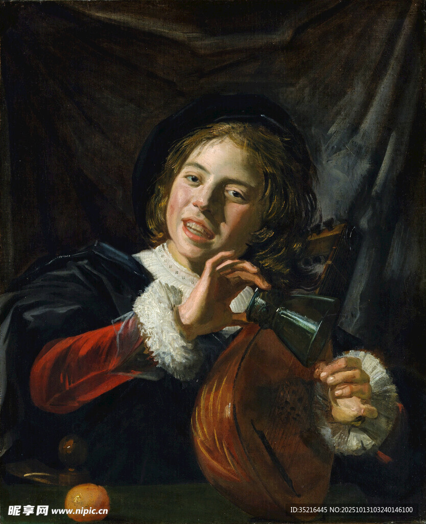 拉小提琴的人物古典画作