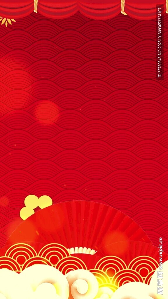 喜庆红色中式节日背景图