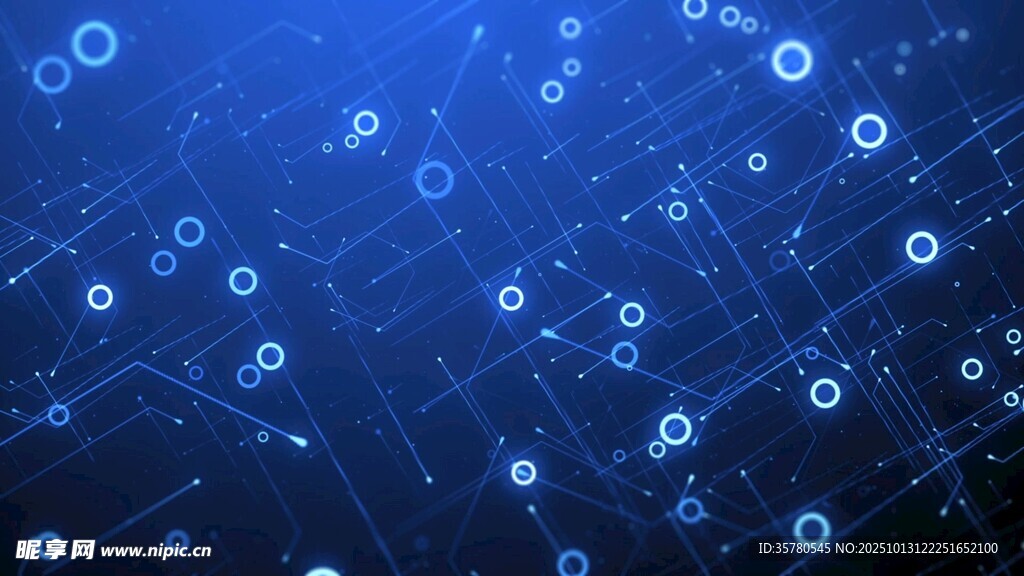 蓝色科技感网络节点背景