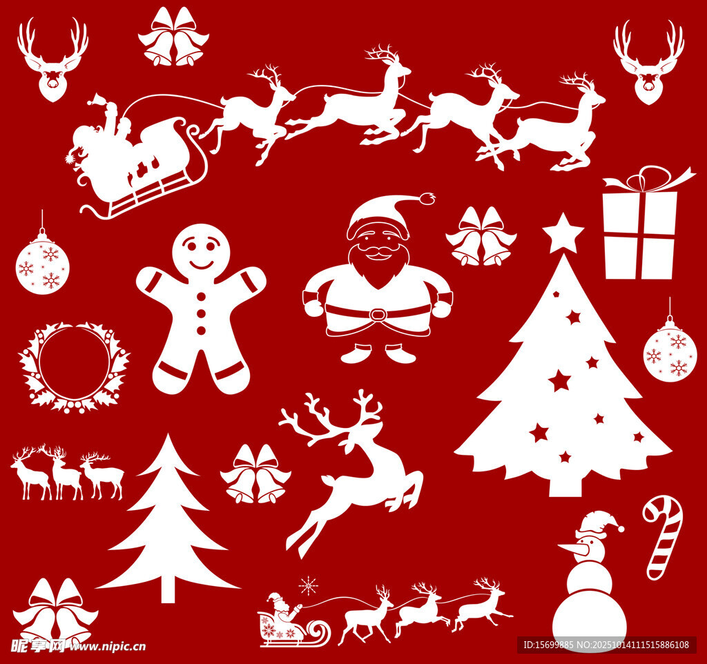 圣诞元素图案集合