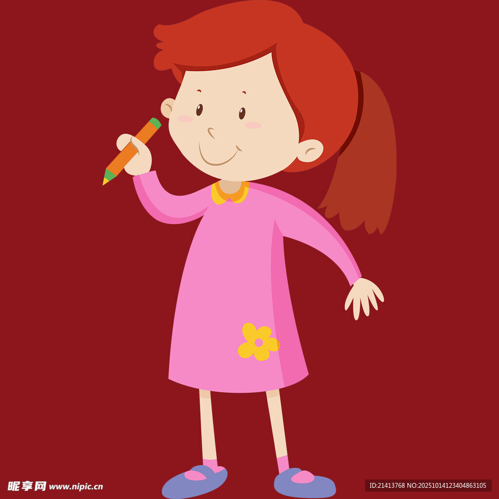 红衣女孩手持话筒唱歌