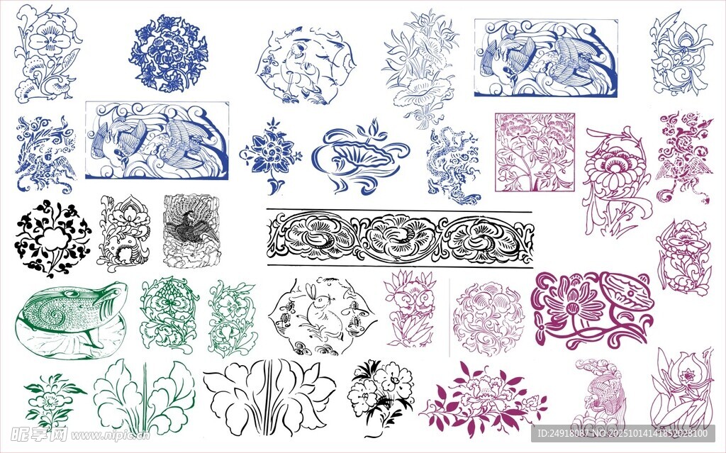 花纹 花边 传统图案 装饰雕花