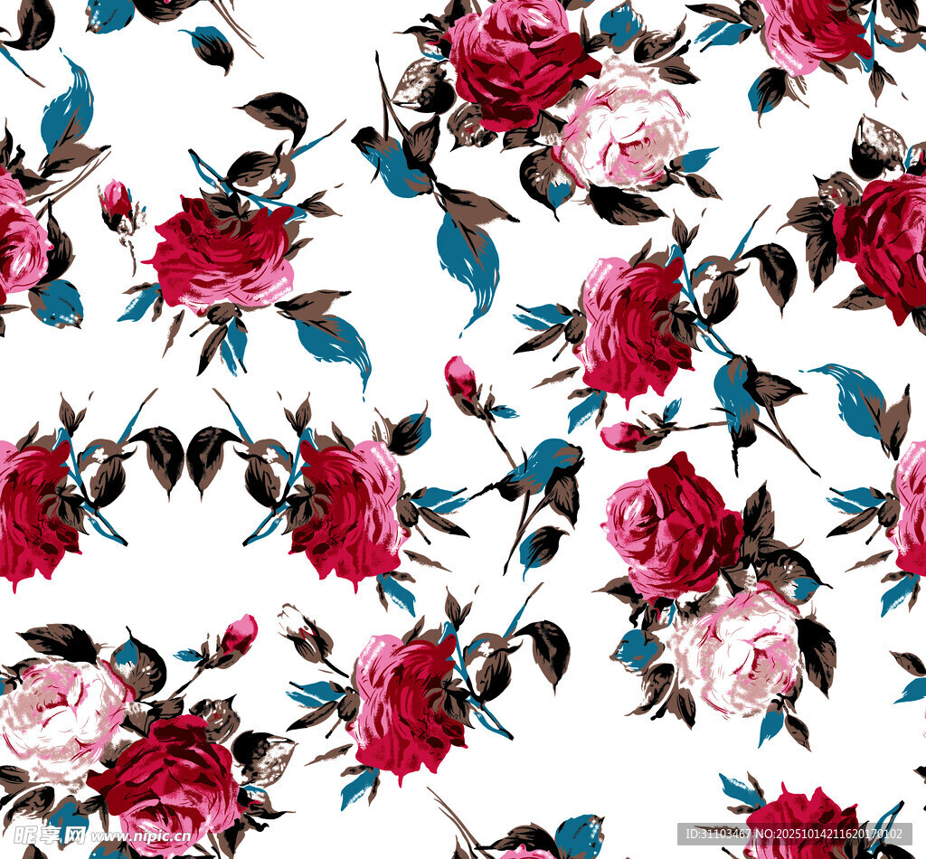 花卉图案 绚丽多彩的玫瑰