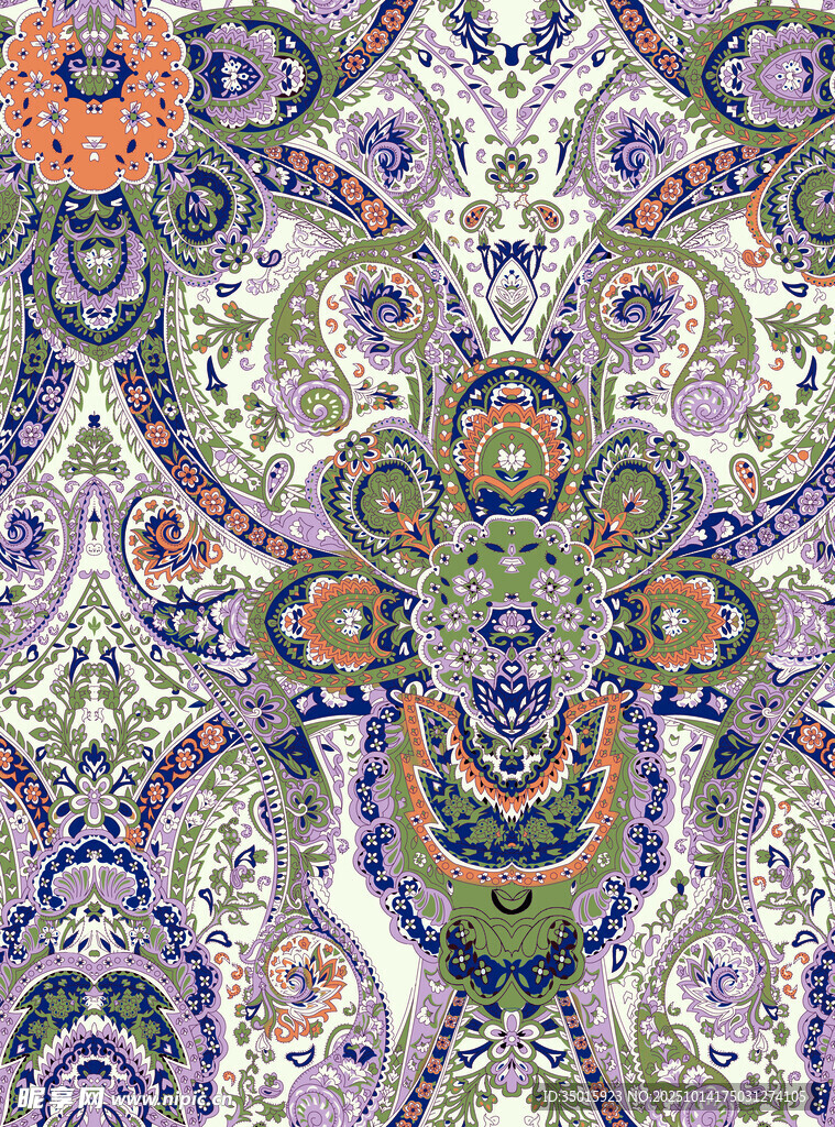 多彩精美复古花纹图案