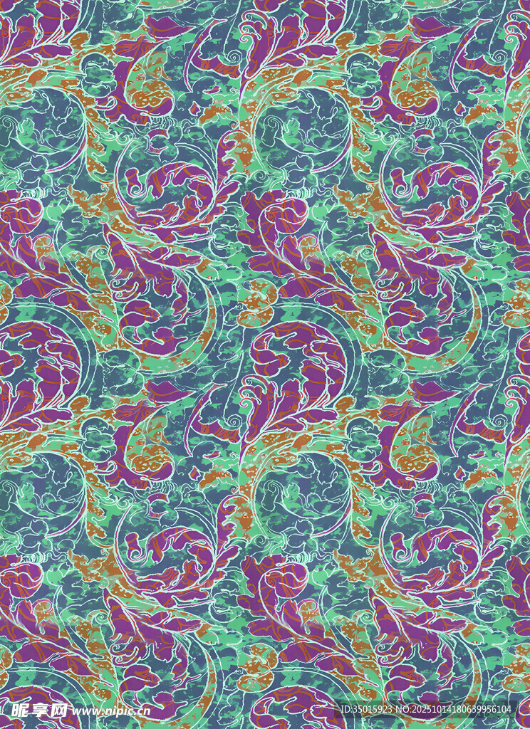 多彩花卉纹理图案背景