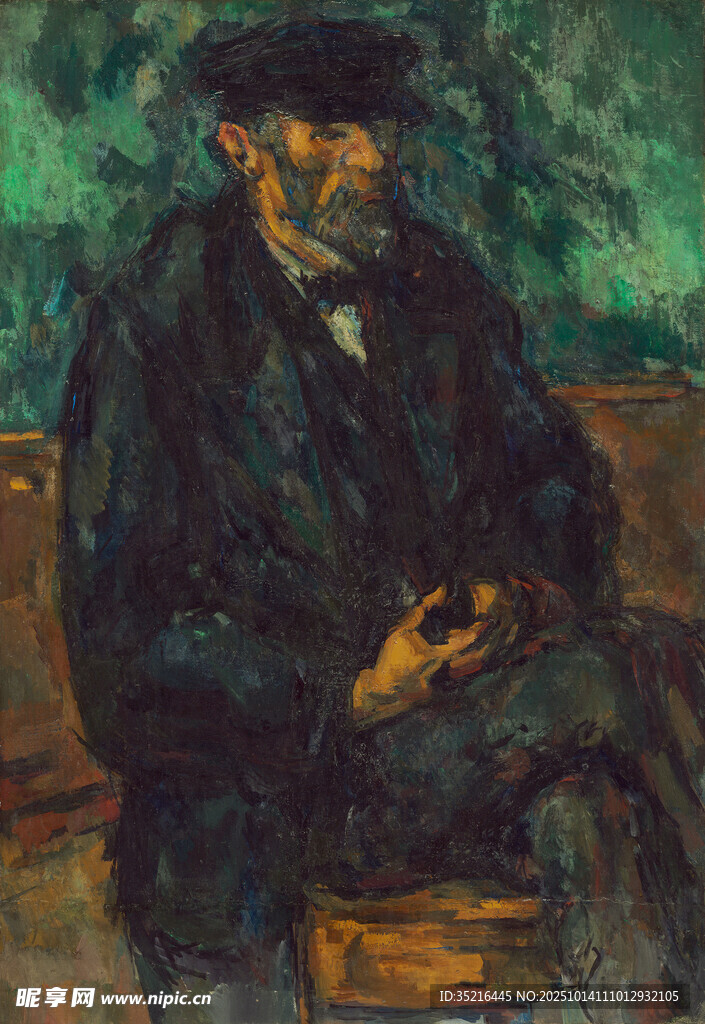 坐着的戴帽男子肖像