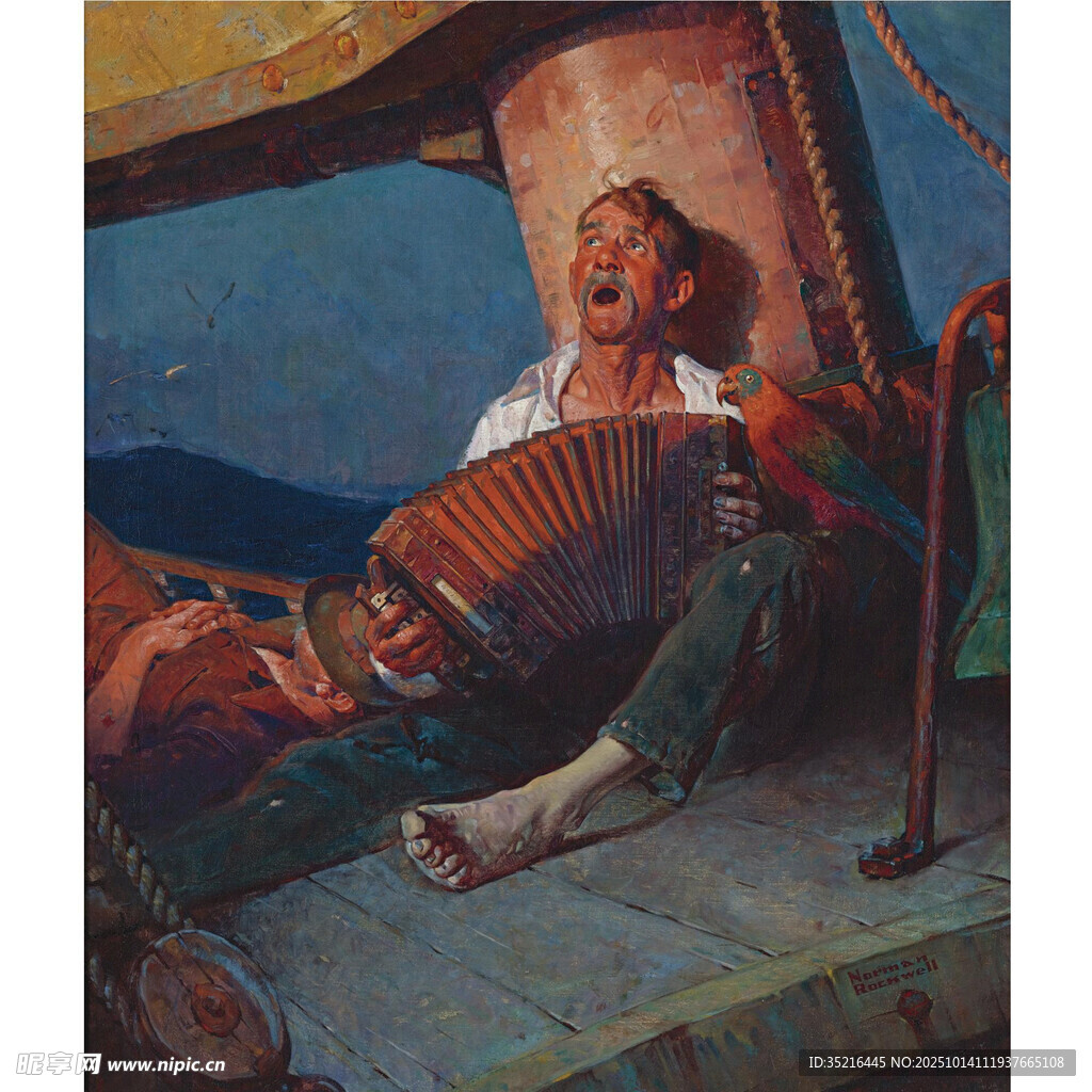 演奏手风琴的男子