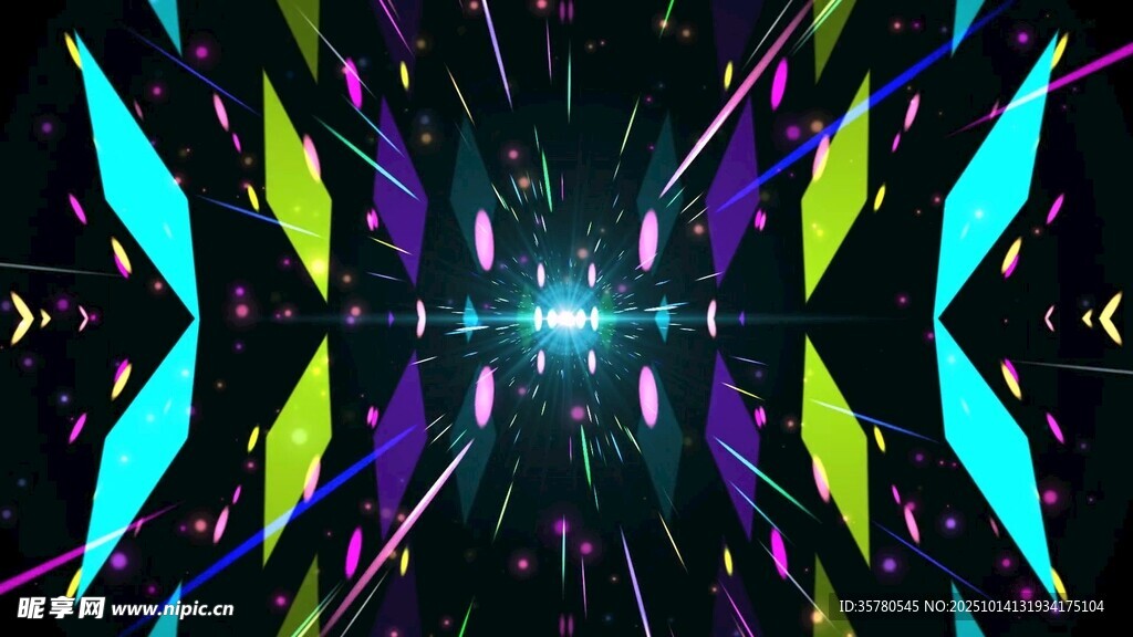 炫彩几何灯光舞台背景