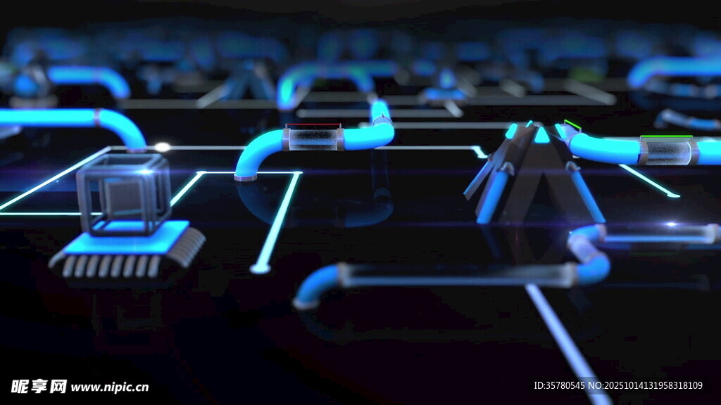 科技感电路板微观景象