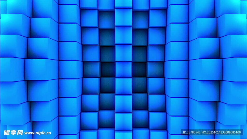 蓝色立体方块背景图案
