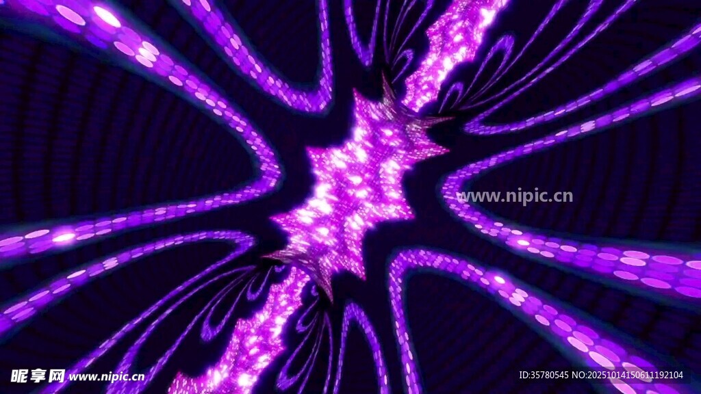 梦幻紫色放射状光影特效