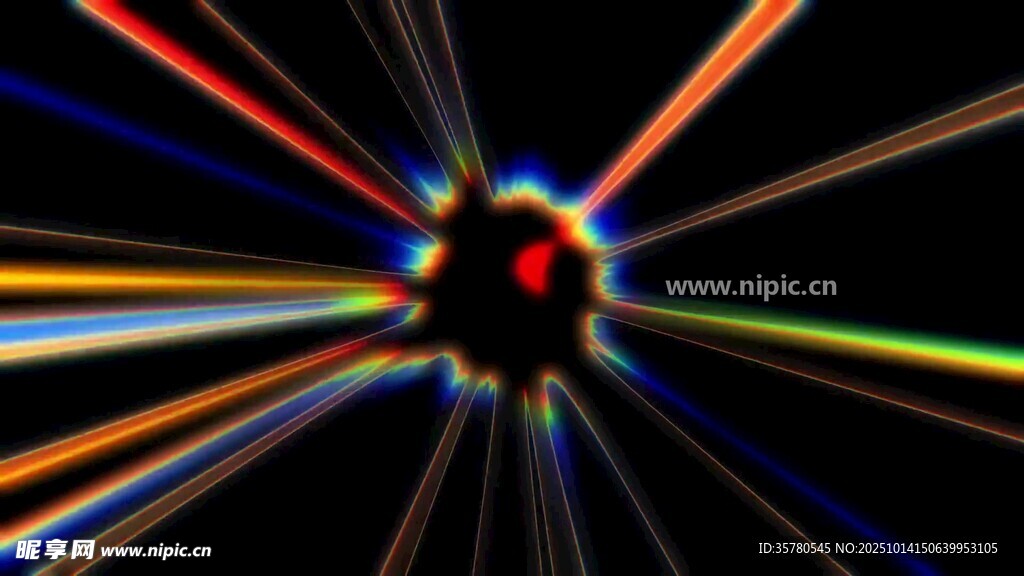炫彩光线汇聚特效画面
