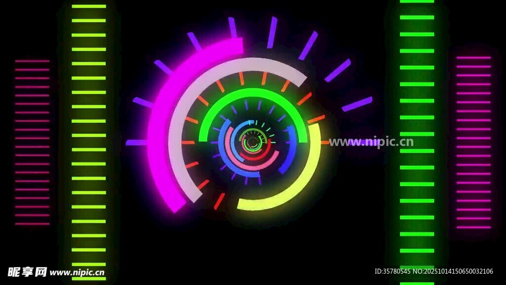炫彩霓虹螺旋动感图案