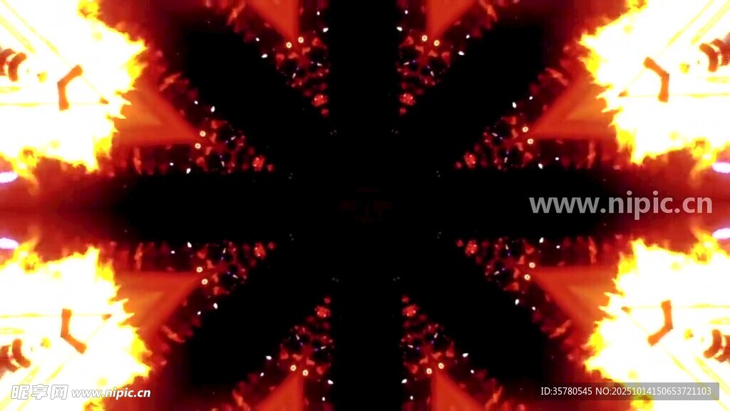 炫彩火焰对称特效图案