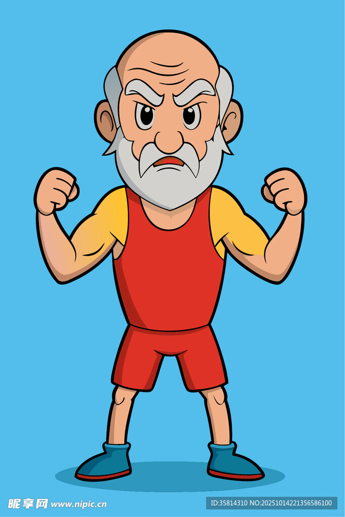 健身的白发老爷爷