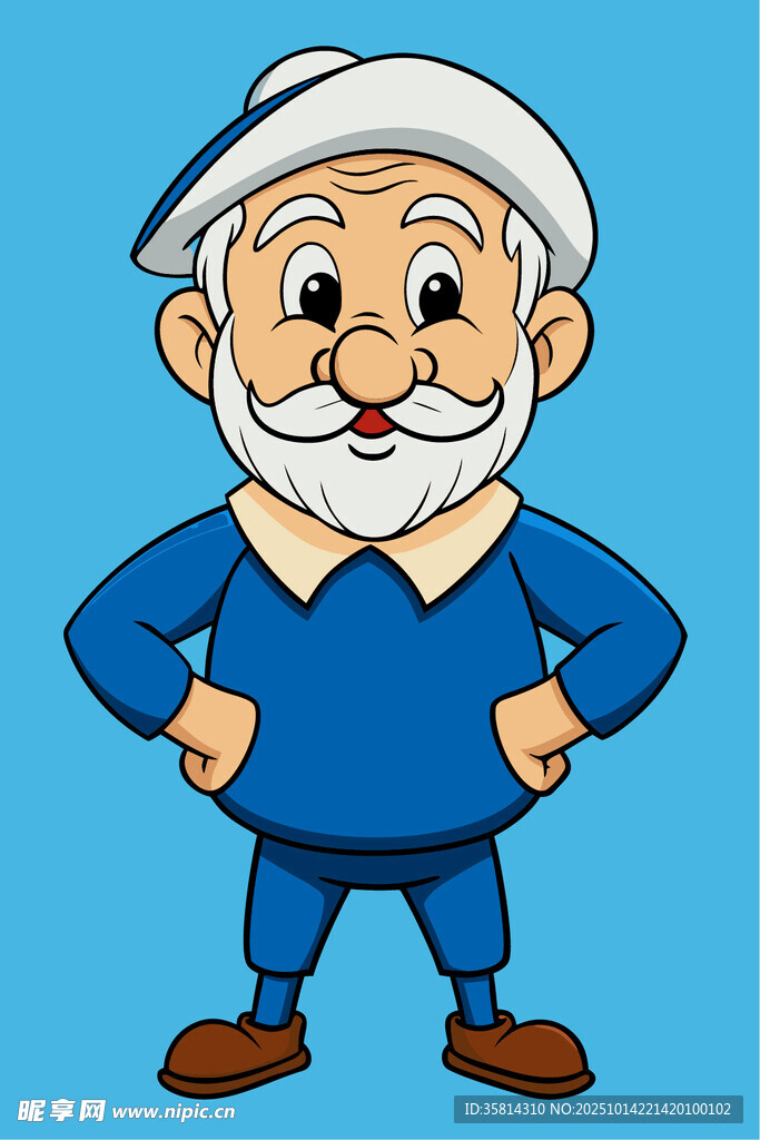 卡通白胡子老人形象