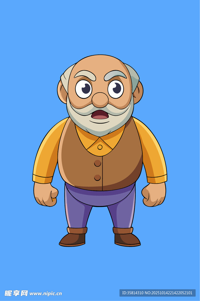 可爱卡通老爷爷形象