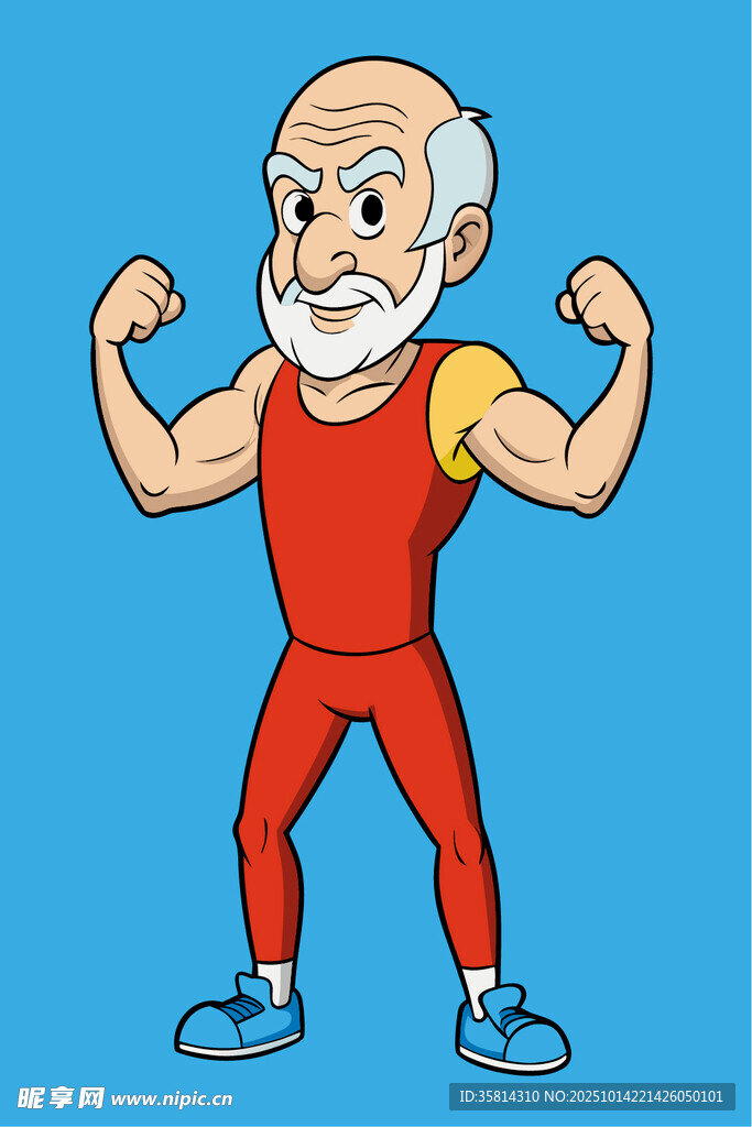 老年健身达人秀肌肉