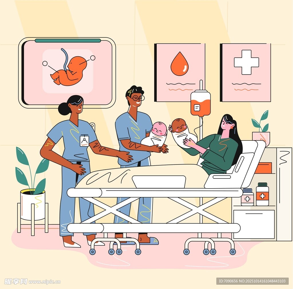 医院场景中的医护与患者交流