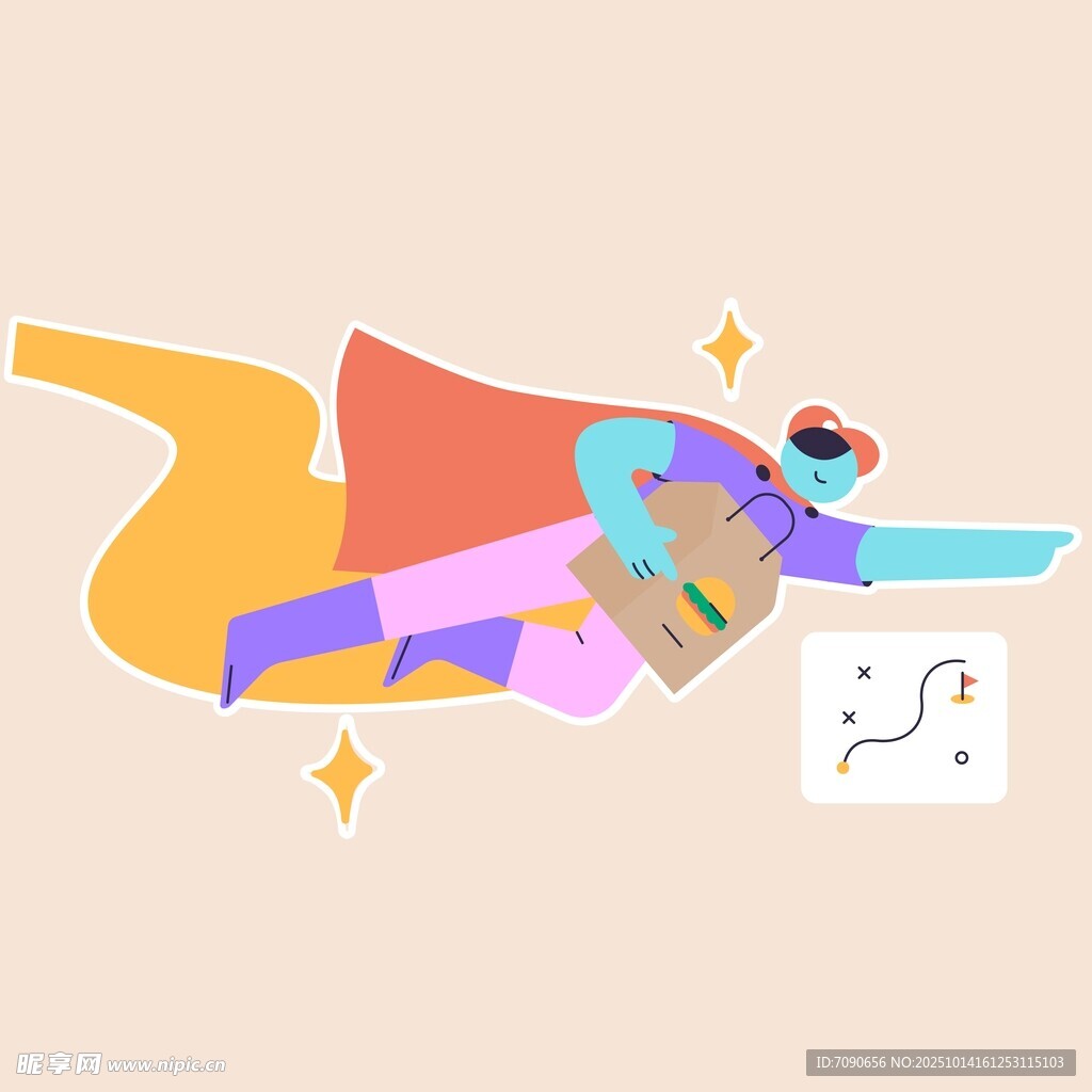 创意超人形象与数学符号