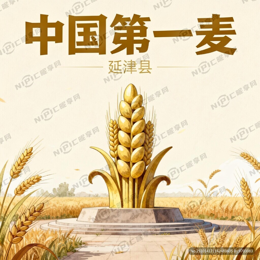 延津县 中国第一麦 雕塑插画