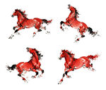 2026红色中国风水墨风马