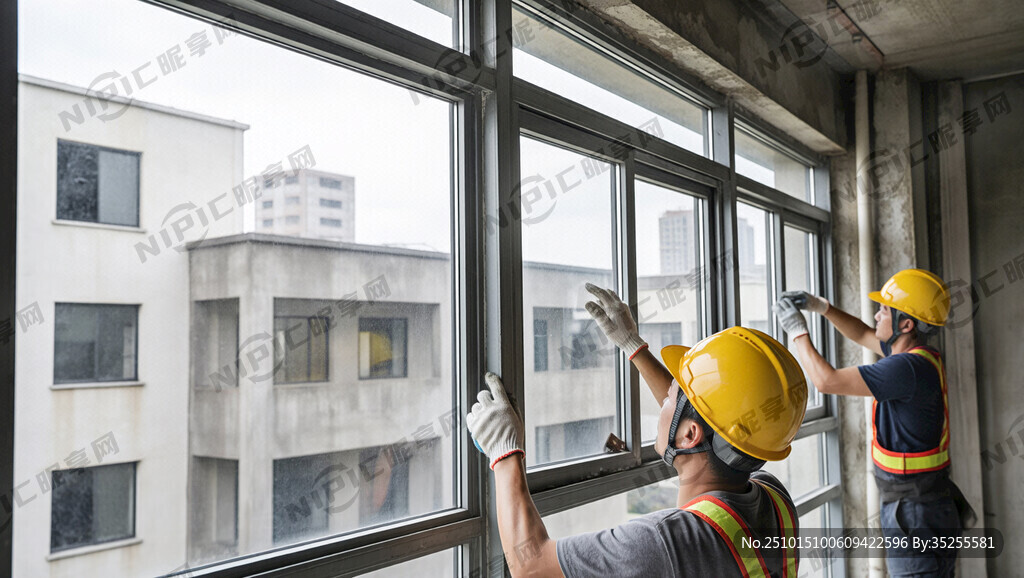 室内望出窗外 玻璃窗 安装窗户
