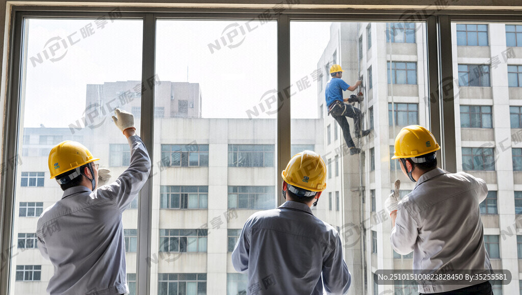 室内望出窗外 玻璃窗 安装窗户