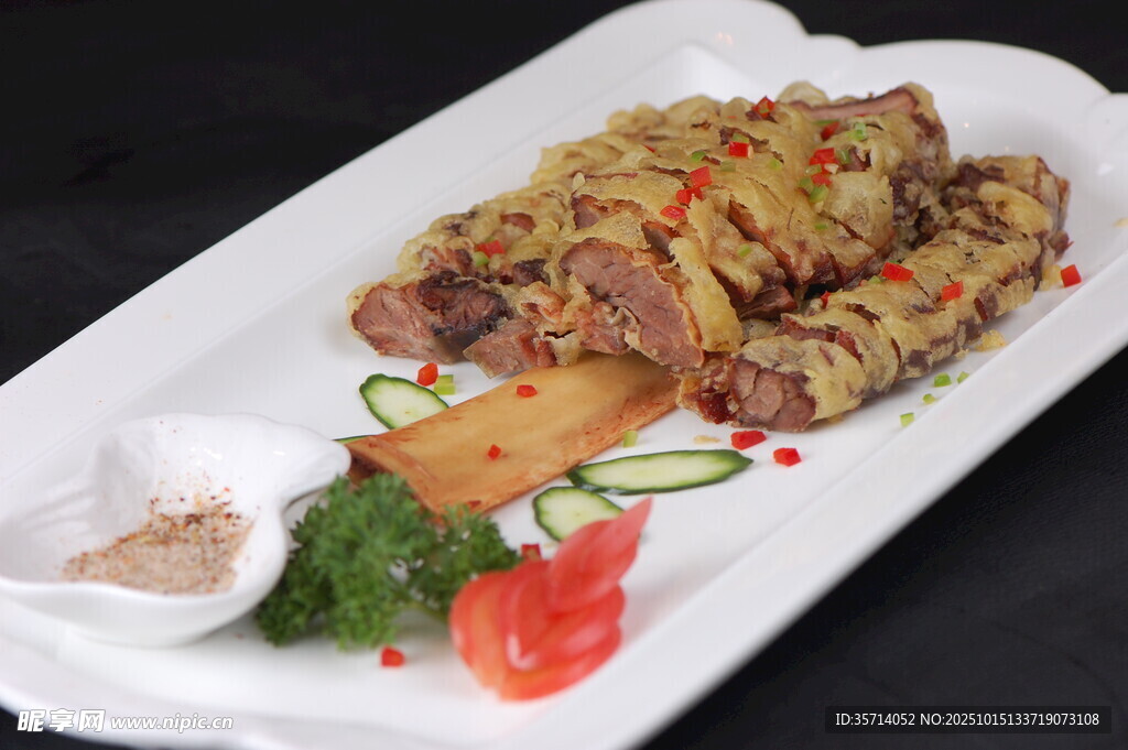 美味烤肉卷摆盘精致