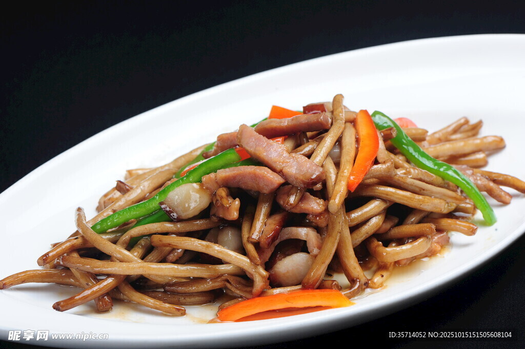 爆炒茶树菇猪肚丝