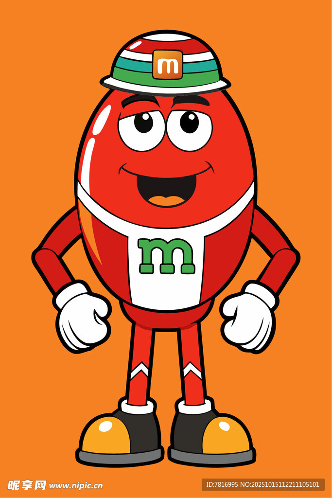 红色卡通橄榄球吉祥物