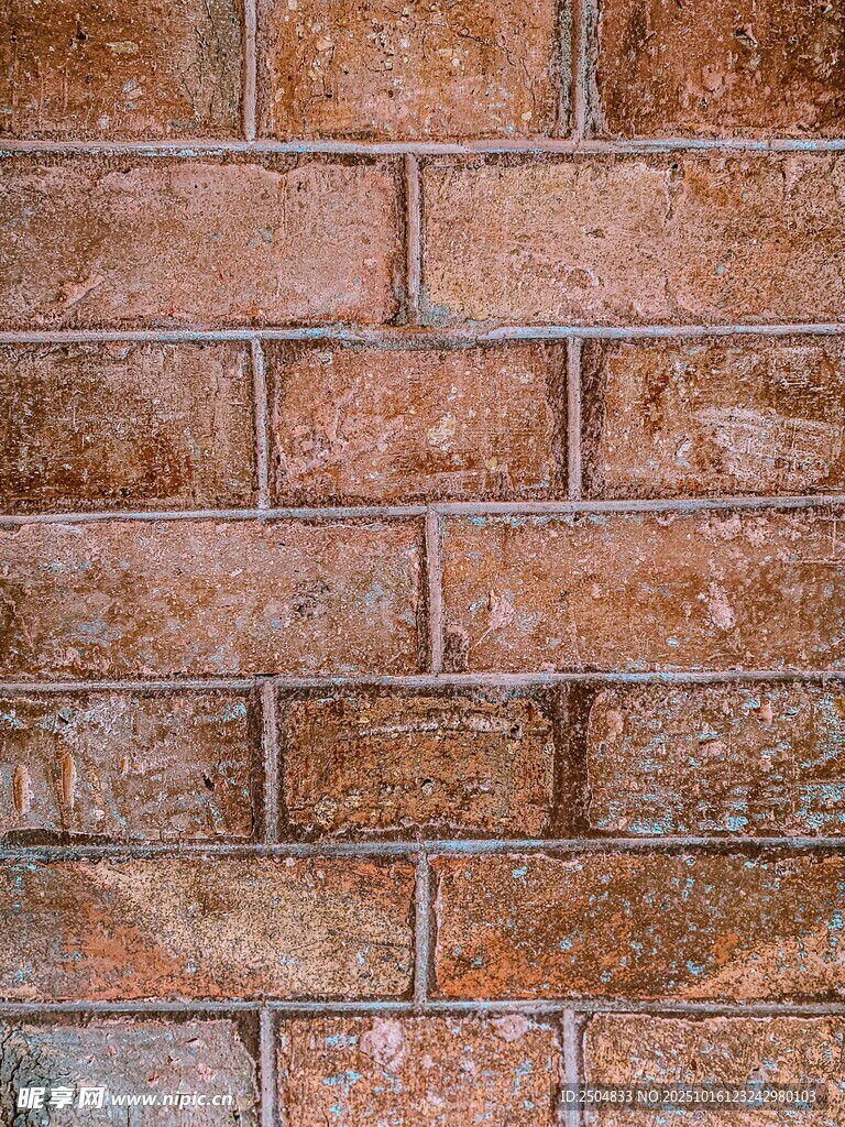 复古红砖墙面纹理特写