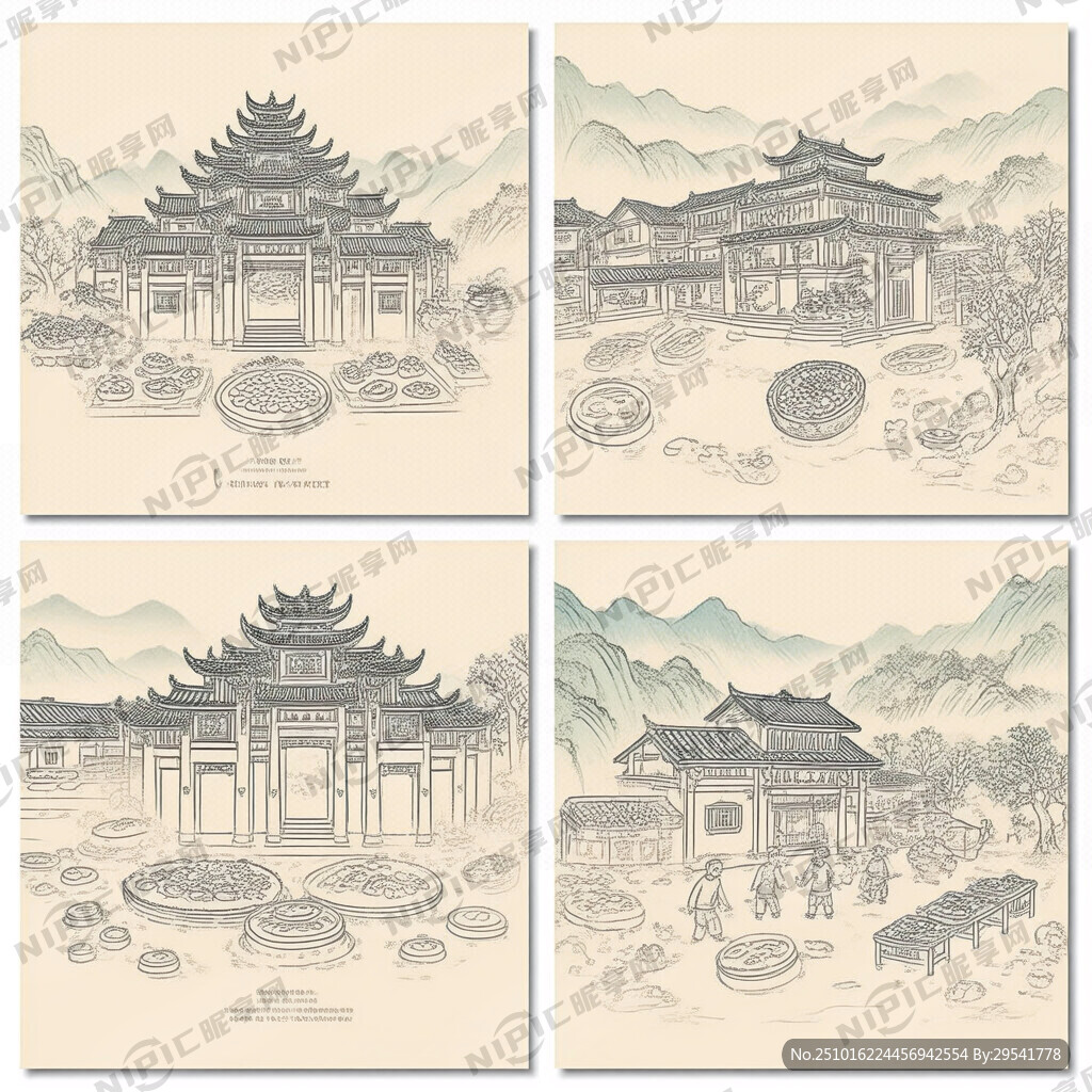 巴风賨韵·安逸达州为主题线条图