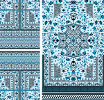 蓝白几何花纹图案