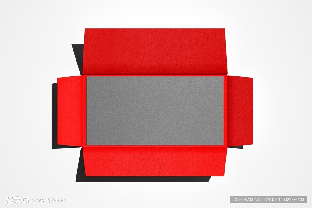 红色折叠纸盒模型展示